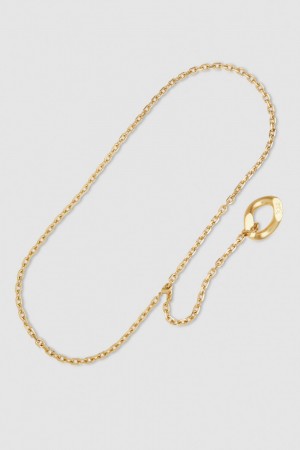 Patrizia Pepe Adjustable Chain Belt Gold | 732541-YVX