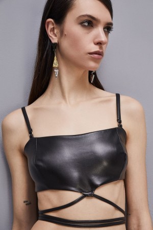 Patrizia Pepe Bandeau Bra With Straps Schwarz | 758641-JSF