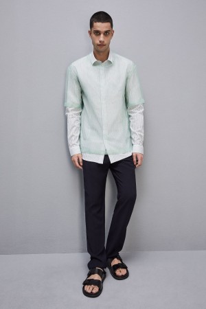 Patrizia Pepe Boxy Short Sleeve T-shirt With Raw Cut Hem Grün | 684137-EIC