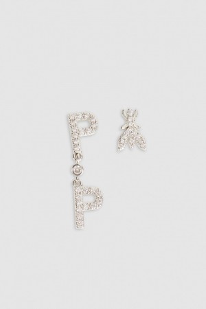 Patrizia Pepe Brass And Glass Earrings Silber | 723916-KOV