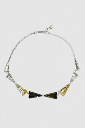 Patrizia Pepe Brass And Glass Necklace Grün | 184326-HLC