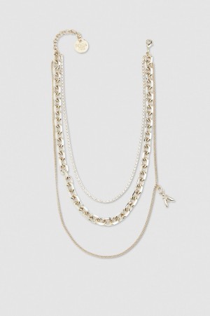 Patrizia Pepe Brass And Glass Necklace Gold | 530967-JKA