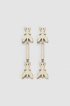 Patrizia Pepe Brass Drop Earrings Gold | 823946-WLS