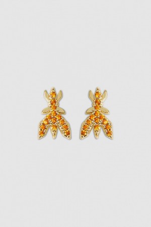 Patrizia Pepe Brass Earrings Orange | 860457-JXQ
