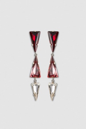 Patrizia Pepe Brass Earrings With Rhinestones Rosa | 905732-HQE