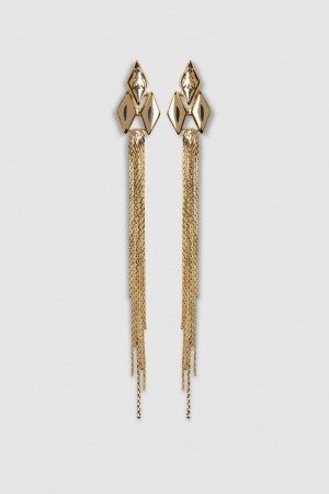 Patrizia Pepe Brass Pendant Earrings Gold | 359027-VPG