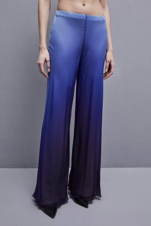 Patrizia Pepe Chiffon Pants With Degradè Print Hellblau | 437025-HBA