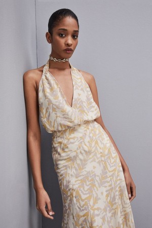 Patrizia Pepe Chiffon Sleeveless Body Top With Print Mehrfarbig | 372416-XMA