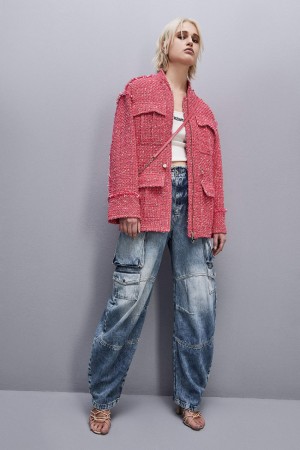 Patrizia Pepe Cotton Blend Over Parka Rot | 876059-HTJ