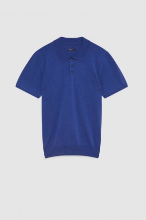 Patrizia Pepe Cotton Blend Polo Shirt Hellblau | 721580-MWH