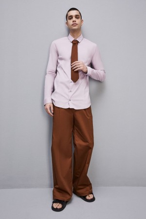 Patrizia Pepe Cotton Poplin Shirt Lila | 596037-NIO