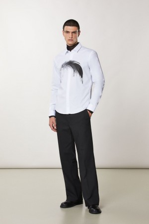 Patrizia Pepe Cotton Shirt With Floral Print Weiß | 714098-IFO