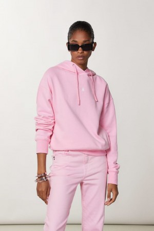 Patrizia Pepe Cotton Sweatshirt With Hood Rosa | 905237-SAO
