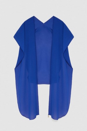 Patrizia Pepe Crepe Stole With Fly Detail On The Tip Hellblau | 871560-NMG