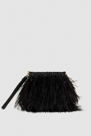 Patrizia Pepe Crossbody Bag With Feathers Schwarz | 596304-VNW