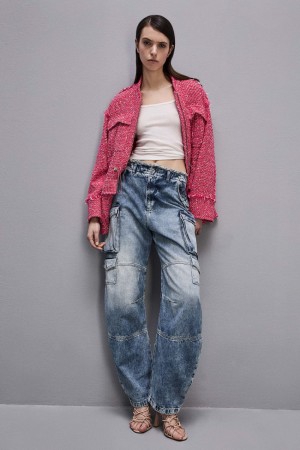 Patrizia Pepe Denim Cargo Pants Hellblau | 652730-VHS