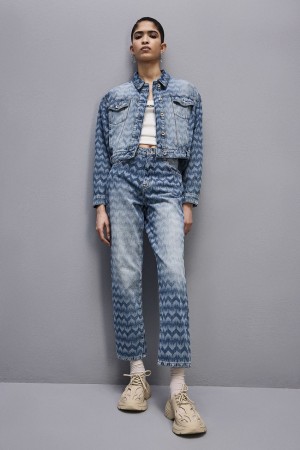 Patrizia Pepe Denim Cigarette Pants Blau | 734106-EOJ
