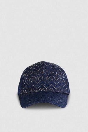 Patrizia Pepe Denim Fly Monogram Baseball Cap Hellblau | 160379-RFA