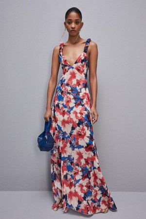Patrizia Pepe Dress With Matching Viscose Crepon Sash Mehrfarbig | 496532-JSE