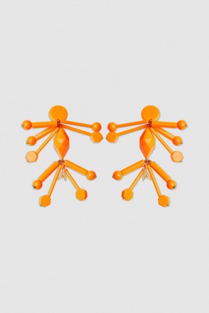 Patrizia Pepe Earrings With Techno Pop Fly Appliqué Orange | 910236-HXQ