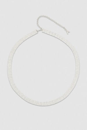 Patrizia Pepe Elegant Rhinestone Belt Silber | 240596-CZA