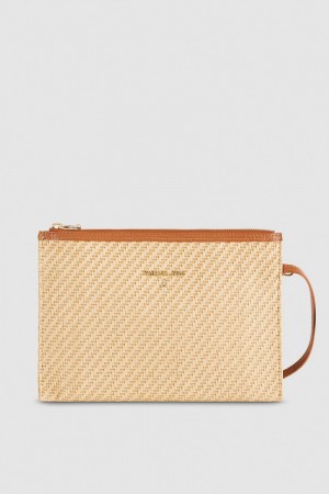 Patrizia Pepe Envelope Bag In Woven Fabric Braun | 673529-BYQ
