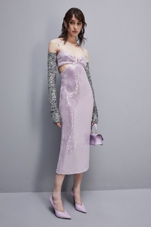 Patrizia Pepe Essential All-over Sleeveless Sequined Dress Rosa | 518927-VGB
