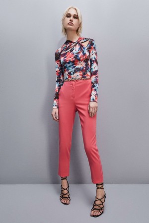 Patrizia Pepe Essential Cigarette Pants Rosa | 472156-PLV