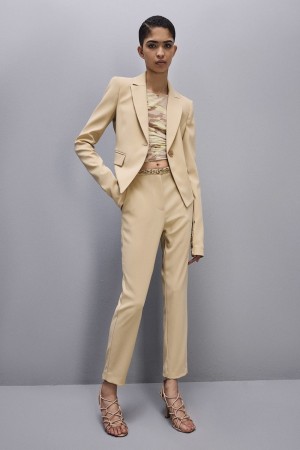 Patrizia Pepe Essential Cigarette Pants Beige | 209761-SOY