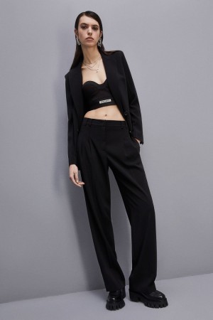 Patrizia Pepe Essential Crepe Pants Schwarz | 986157-YHC