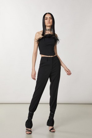 Patrizia Pepe Essential Crepe Pants Schwarz | 063418-LRC