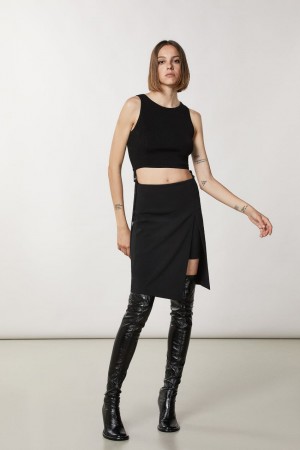 Patrizia Pepe Essential Crepe Pencil Skirt Schwarz | 514290-VBQ