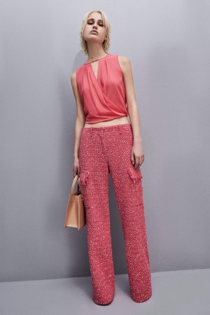 Patrizia Pepe Essential Crossover Top Rosa | 860712-QHT