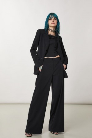 Patrizia Pepe Essential Palazzo Pants Schwarz | 130685-FAC