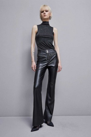 Patrizia Pepe Essential Sleeveless Top Schwarz | 386591-QWS