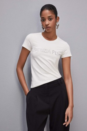 Patrizia Pepe Essential T-shirt Weiß | 178643-GZC