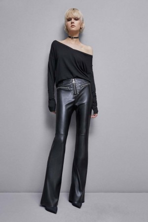 Patrizia Pepe Essential Viscose Long-sleeved Sweater Schwarz | 120384-WYU