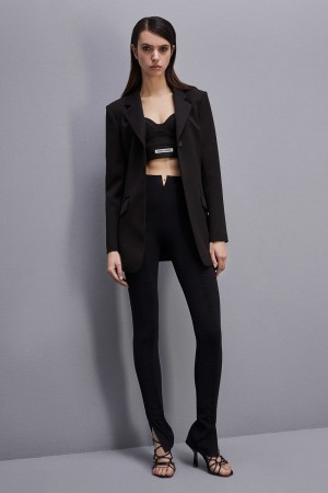 Patrizia Pepe Feminine One-button Jacket Schwarz | 125793-QTA