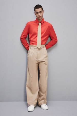 Patrizia Pepe Fitted Shirt Without Pleats In Viscose Twill Rot | 651378-RND