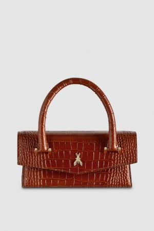 Patrizia Pepe Fly Bamby Croco Braun | 584203-JDB