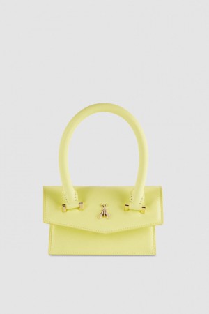 Patrizia Pepe Fly Bamby Leather Mini Shoulder Bag Gelb | 793804-GZU