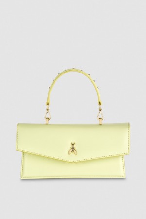 Patrizia Pepe Fly Bamby Leather Shoulder Bag Gelb | 932081-XEQ