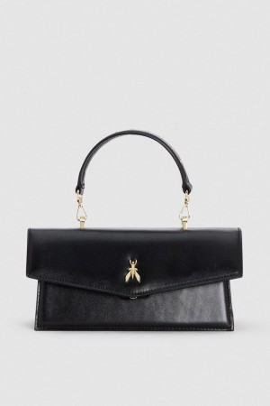 Patrizia Pepe Fly Bamby Leather Shoulder Bag Schwarz | 981467-EIH