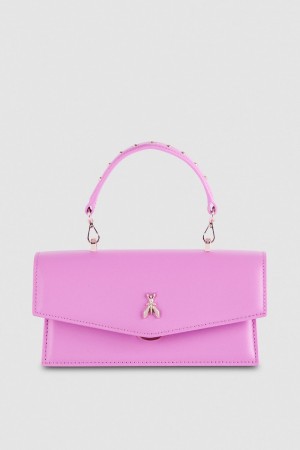 Patrizia Pepe Fly Bamby Leather Shoulder Bag Rosa | 235096-IUY