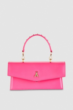 Patrizia Pepe Fly Bamby Leather Shoulder Bag Rosa | 123469-HOT