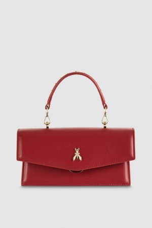 Patrizia Pepe Fly Bamby Leather Shoulder Bag Rot | 746128-ZOF