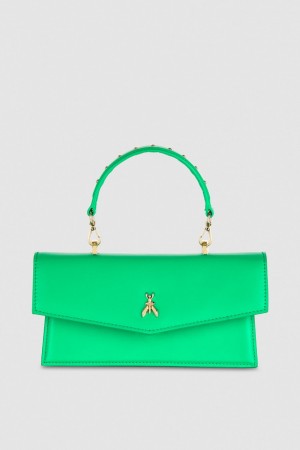 Patrizia Pepe Fly Bamby Leather Shoulder Bag Grün | 642389-HYR
