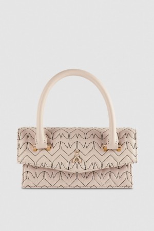 Patrizia Pepe Fly Bamby Quilted Leather Bag Beige | 832961-WVI