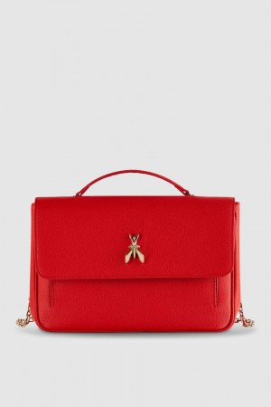 Patrizia Pepe Fly Leather Shoulder Bag With Chain Rot | 471628-DJB