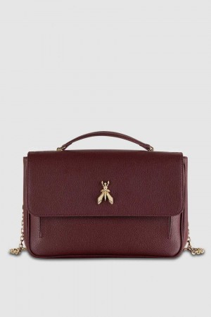 Patrizia Pepe Fly Leather Shoulder Bag With Chain Lila | 038216-JKB